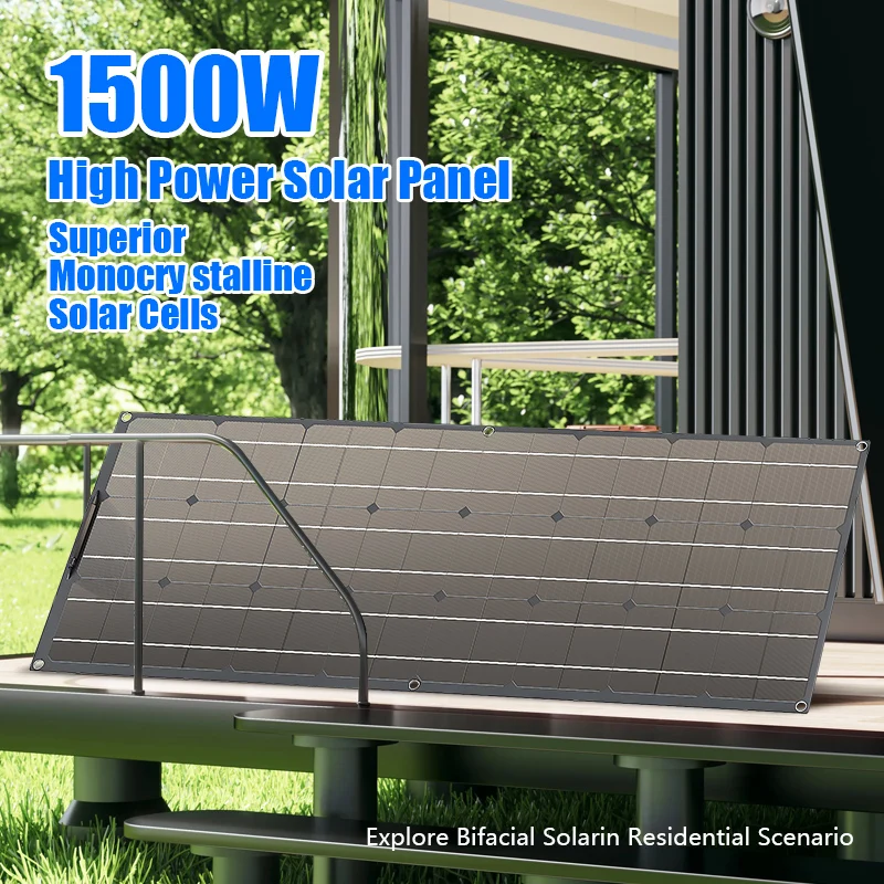 1500W 3000W Solar Panel Portable High Efficiency Power Bank Flexible 12V18V Charging Outdoor Solar kit  For Phone Camping Boat