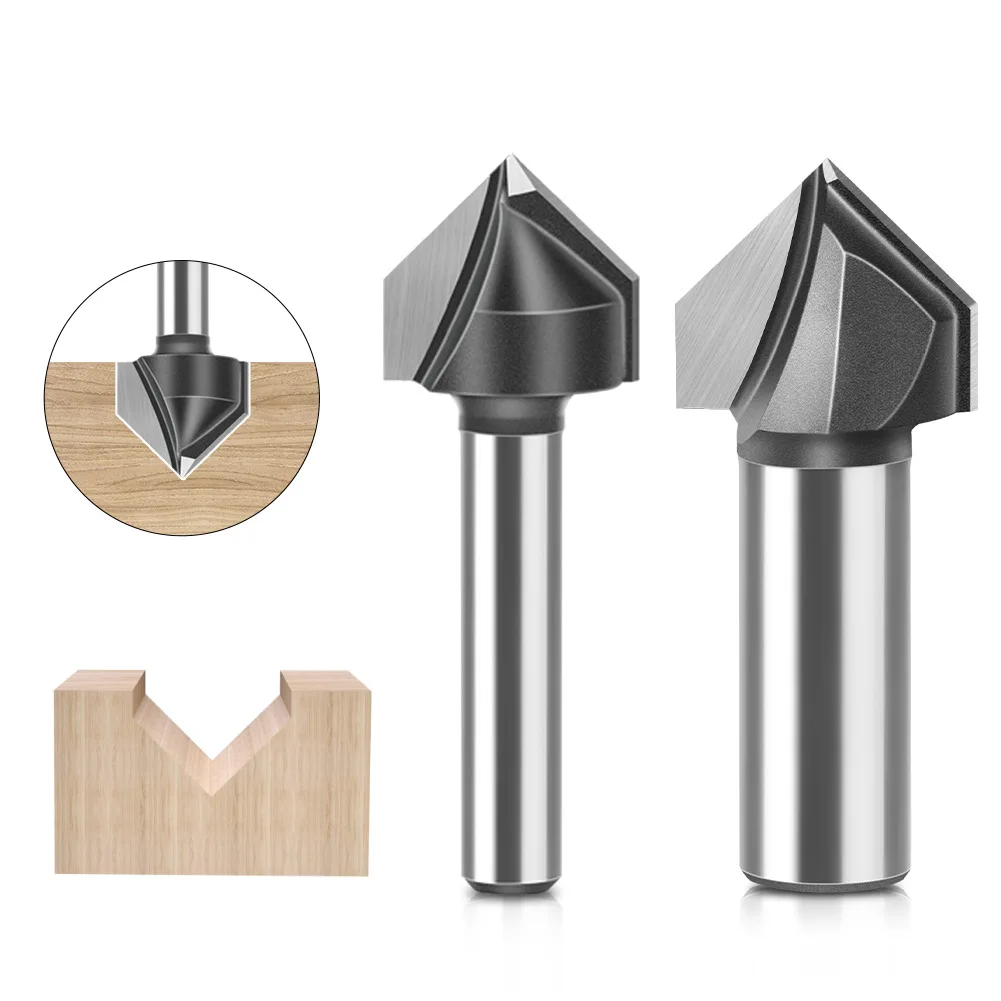 90 Degree V-knife Woodworking Milling Cutter Trimming Machine Cutter Head Aluminum-plastic Plate Slotting Integrated Wall Foldin