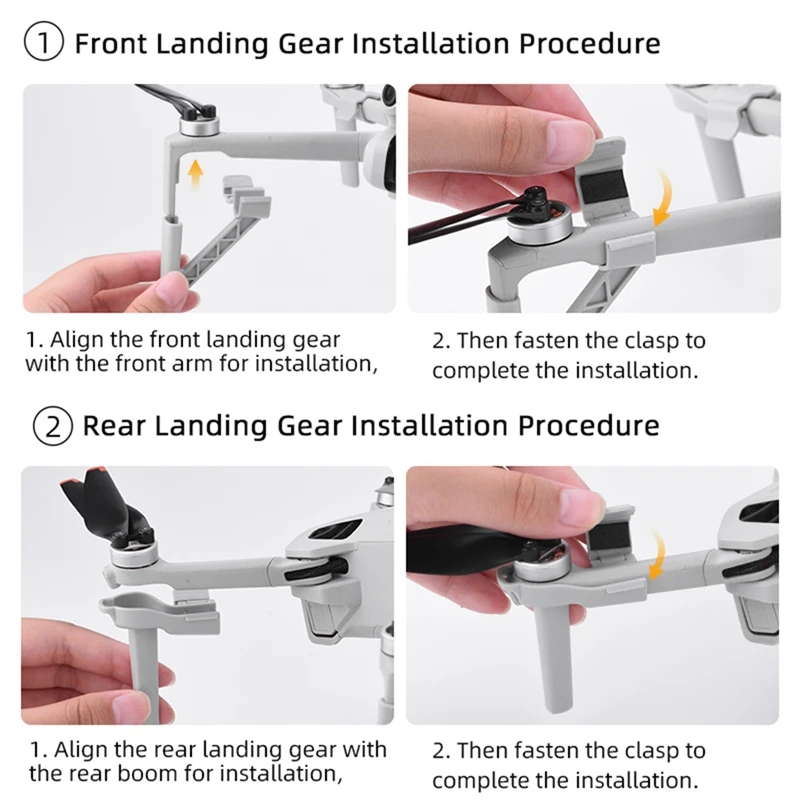 Extended Landing Gear Leg Portable Increased Height Bracket Gray For DJI MINI 4 PRO