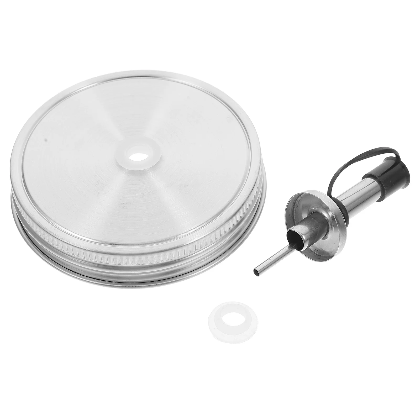 

No Drip Stainless Steel Pour Spout Lid Oil Dispenser Cap for Mason Jars Regular Mouth Size 86mm Secure Fit Jar Cover