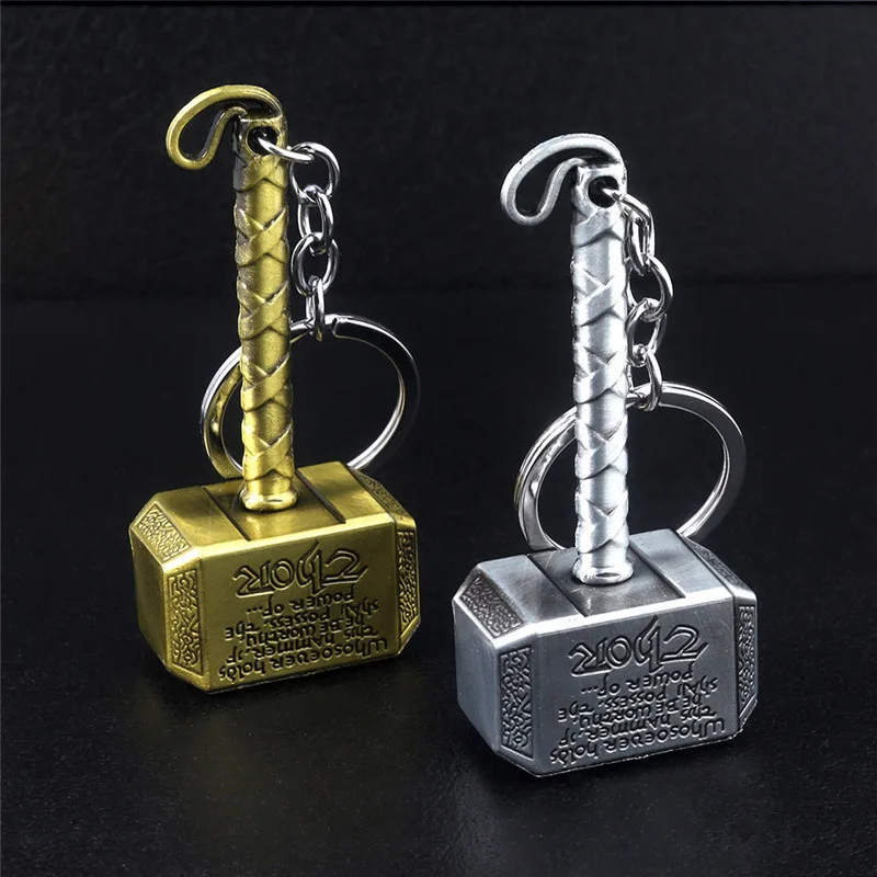Thor's Hammer Metal Keychain Bottle Opener Movie Keychain Role Playing Prop Keychain Fan Bag Decoration Car Pendant Gift image 4