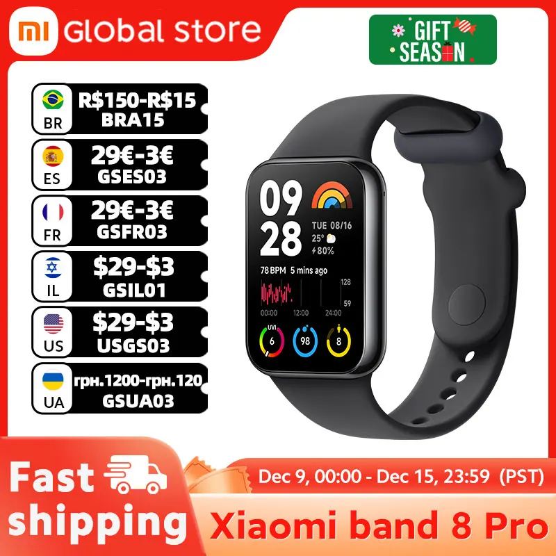 World Premiere Global Version Xiaomi Smart Band 8 Pro 1.74” AMOLED display Built-in Up to 14-day battery life Smart Band