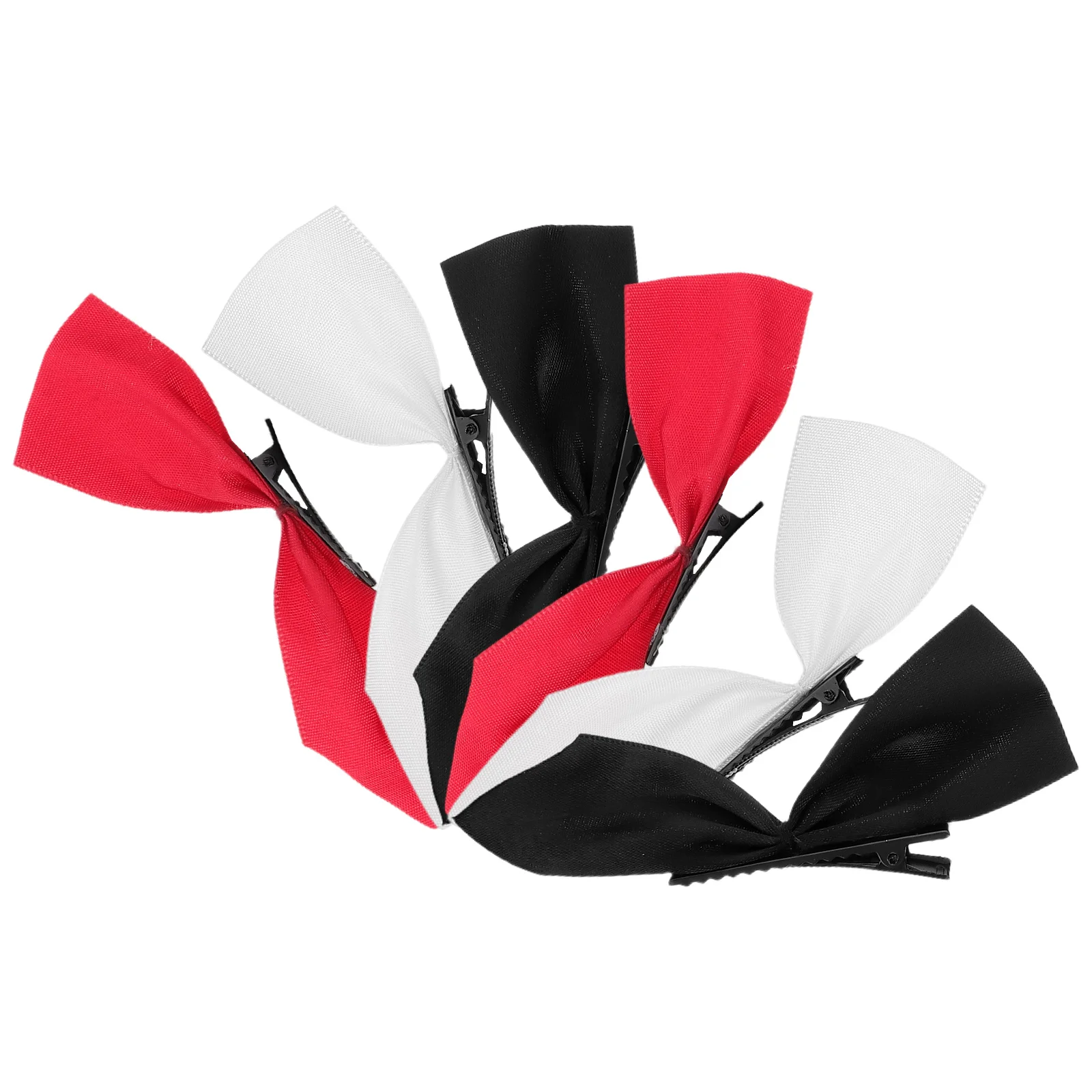 

3 Pairs Big Bow Hairpin Satin Half Clip Girls Bows Black Red Clip Bowknot Claw Hair Bows Jumbo Bow Hair Accessories