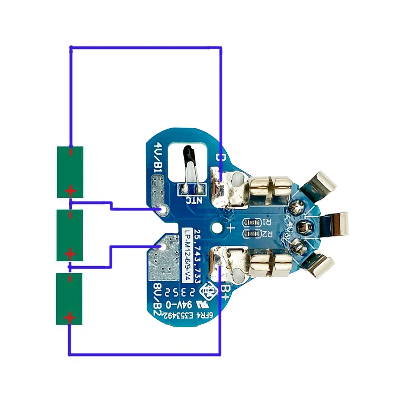 Para caja de plástico de batería de iones de litio M12 (sin celda de batería) placa de circuito PCB para batería de iones de litio Milwaukee 12V 1.3Ah 1.5Ah 48-11-2411