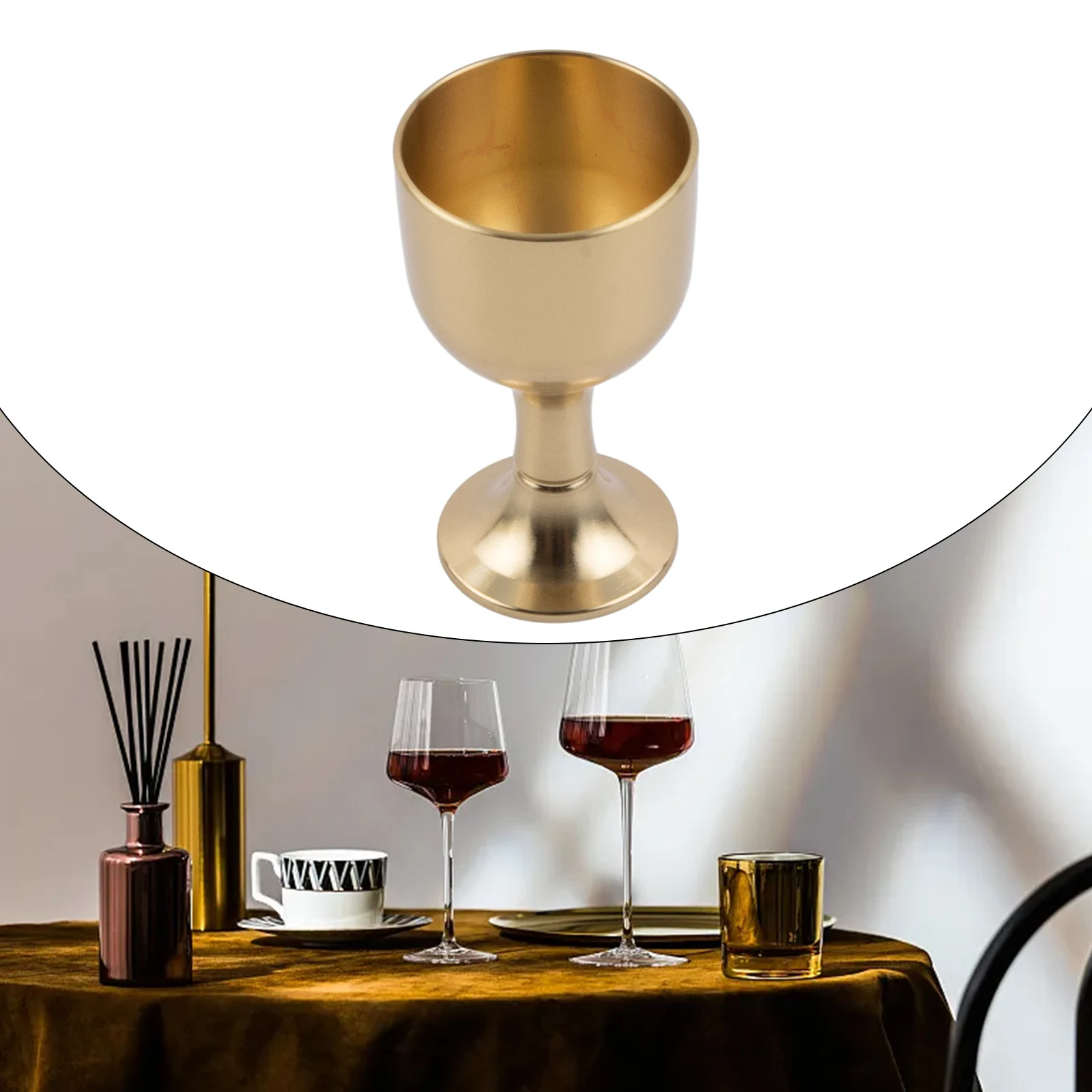 Wedding Drinkware Kitchen Items Party Wine Glass High Foot Wine Cup 100ml 50ml Anti-rust Brass Gold Household Bar