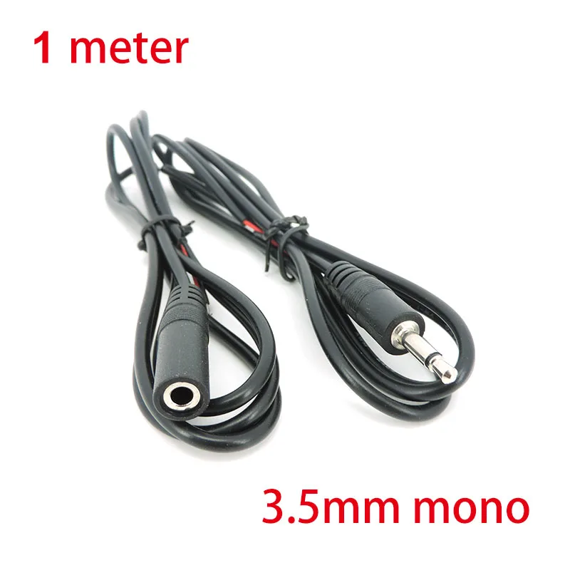 1/5pcs 1meter 3.5MM Audio 2pin 2 Core Male Female 3.5 jack Extension Cable Aux connector diy repair 3.5mm mono wires diy Audio