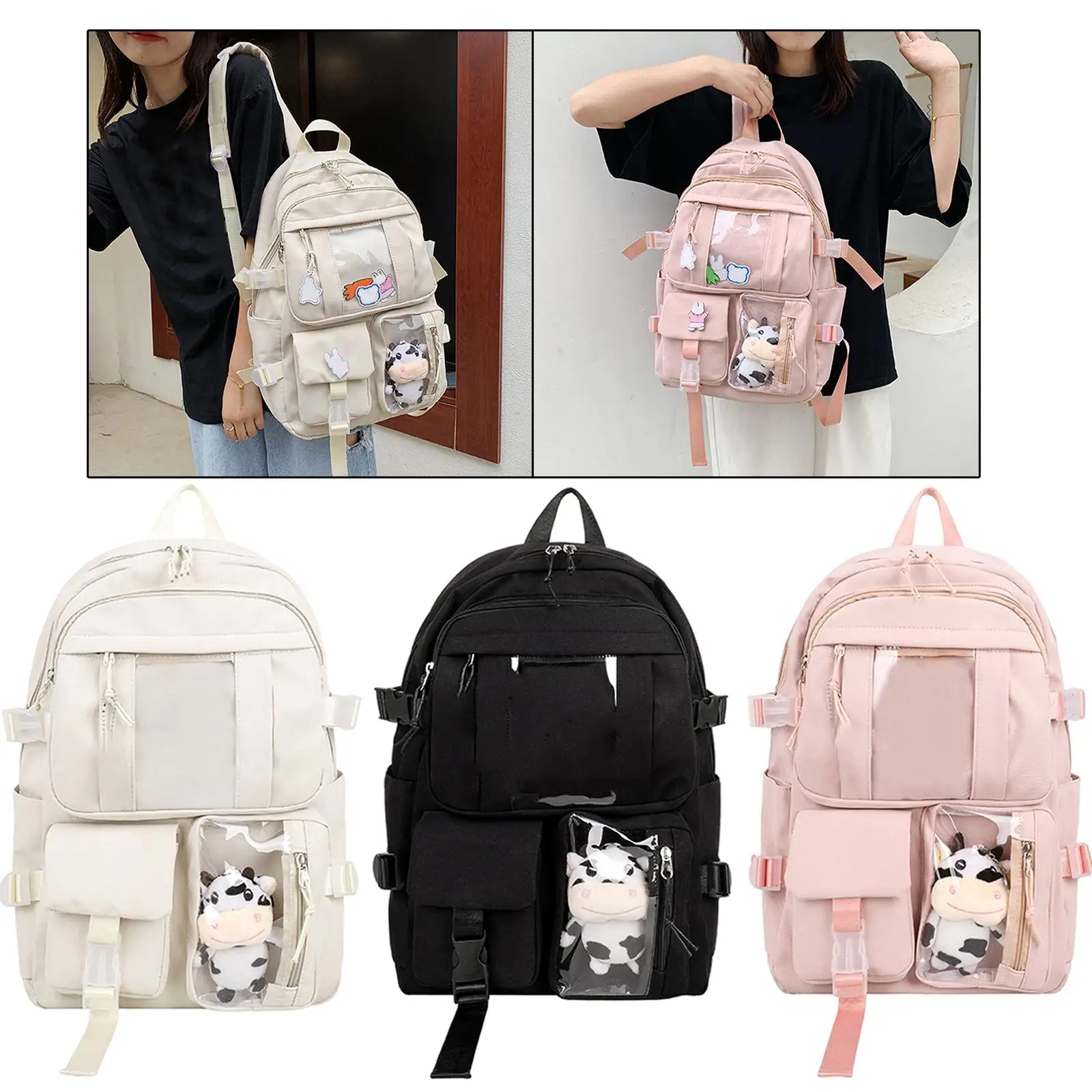 

Милый рюкзак для ноутбука, школьная сумка, повседневная дорожная сумка с боковыми карманами, подарок для девочек-подростков, студенческая повседневная дорожная сумка