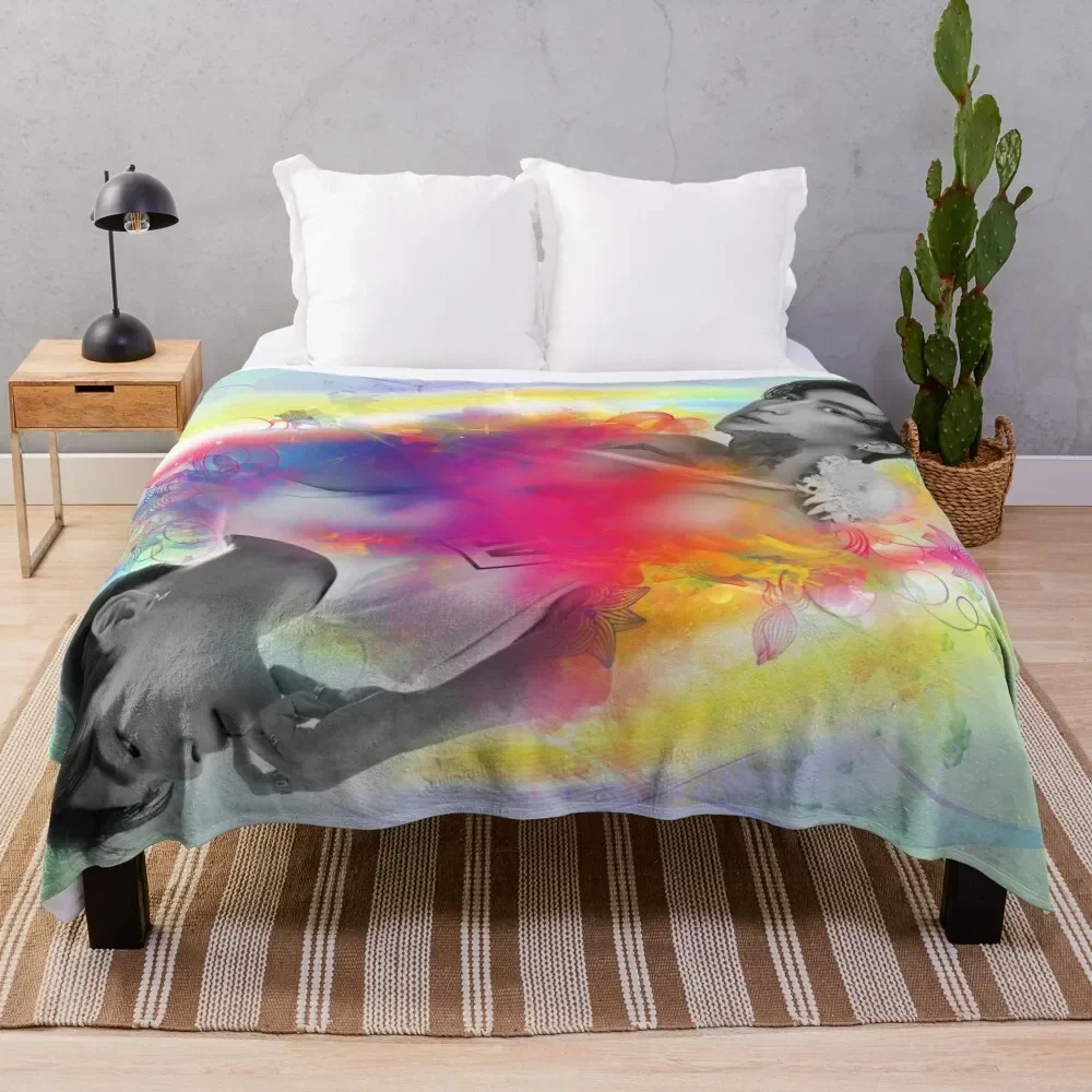 

MewGulf Rainbow Throw Blanket Cozy Napping Blanket Gift for Mom Dad