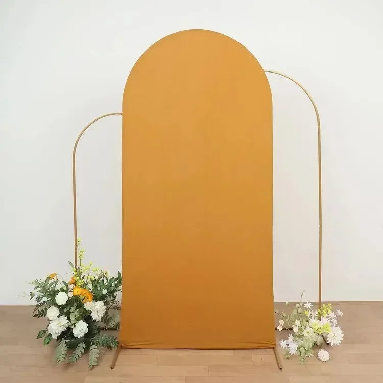 Wedding Arch Cover White Spandex Fitted Arch Cover for Round Top Backdrop Stand Covers for Wedding Birthday Party Decoration