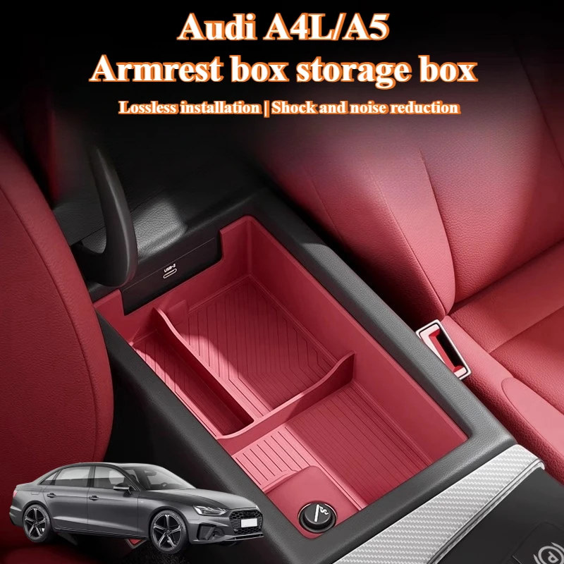 

For Audi armrest box storage box 2017-2024 A4L A5 silicone storage box，car accessories interior storage