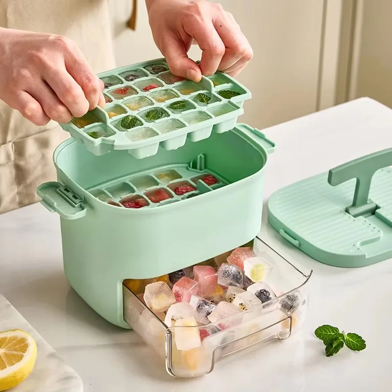 

Easy-to-put silicone ice cube tray environmentally friendly disposable plastic ice cream machine