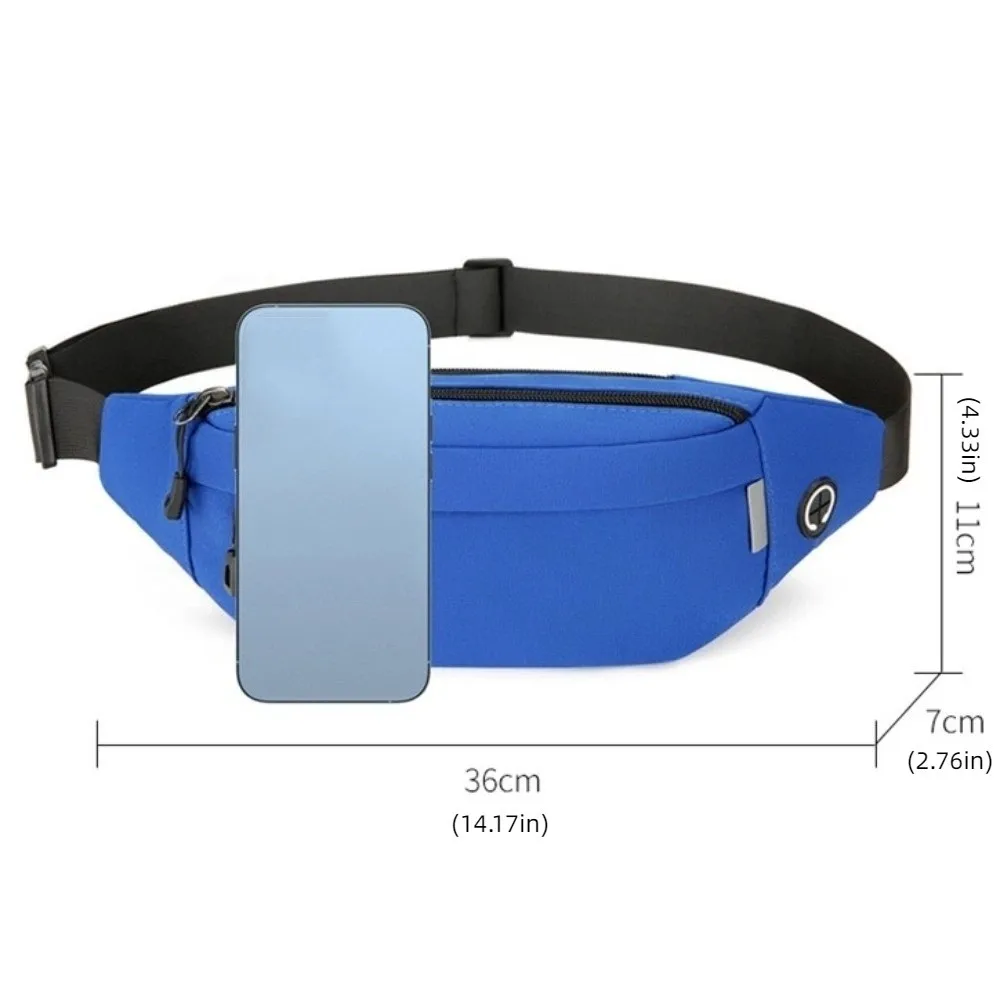 Waterproof Crossbody Chest Bag Oxford Cloth Lightweight Men Fanny Phone Pack Belt Pouch Bag with Headphone Jack view 6