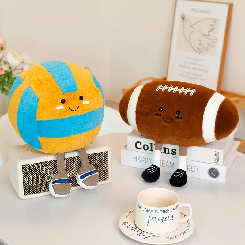 

Volleyball American Football Plush Toy Soft Stuffed Rugby Ball Doll Home Decor Kids Accompany Pillow Birthday Gifts Plush Toys