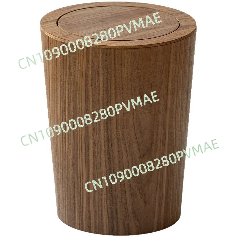 دلو خشبي بسيط على الطراز الياباني سعة 10 لتر، سلة مهملات قابلة للطي في المنزل والفندق وغرفة المعيشة وغرفة النوم مع غطاء #4