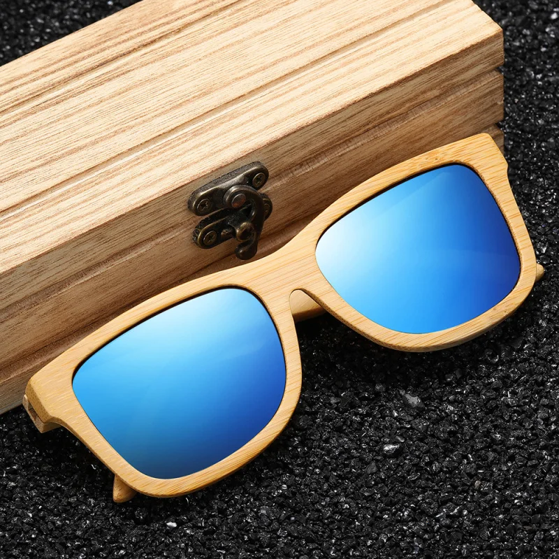 3832 Popular Bamboo Wood Glasses Natural Bamboo Pattern Leg Polarized Sun Glasses Unisex