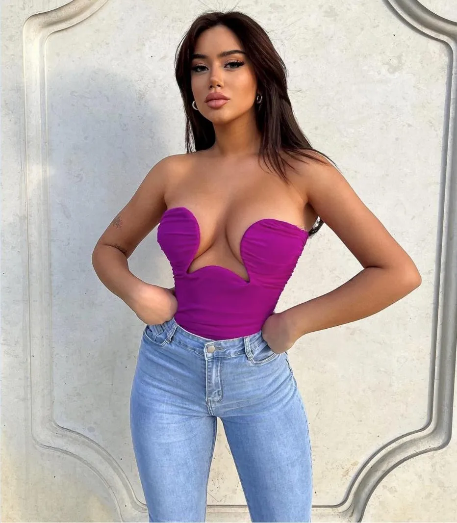 Hot Sale 10 Colors Women Sexy Strapless Bodycon Mini Tops Rayon Bandage Casual Fashion Nightclub Party Wear High Quality