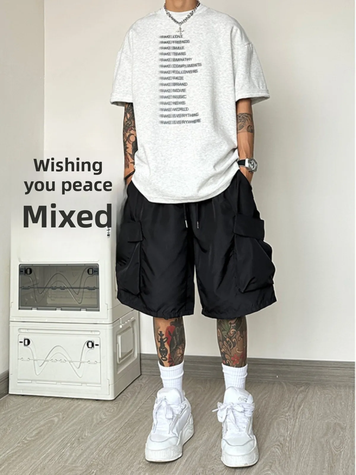 

Мужские летние функциональные брюки-карго American High Street Workwear для активного отдыха, быстросохнущие, свободного кроя, со средней посадкой, длиной до колена.