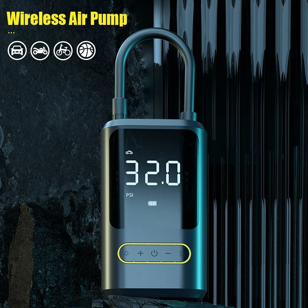 

150PSI Car Air Pump Portable Mini Self Propelled Electric Tire Pump Handheld Wireless Digital Display Charging Pump