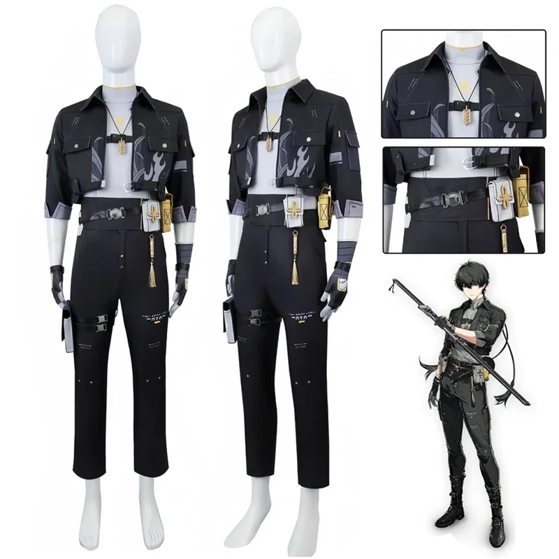 HN8 New Game Wuthering Waves Rover Cosplay Costume Rover Male Cosplay Outfit Wig Halloween Carnival Uniform Christmas Party 8…Gf