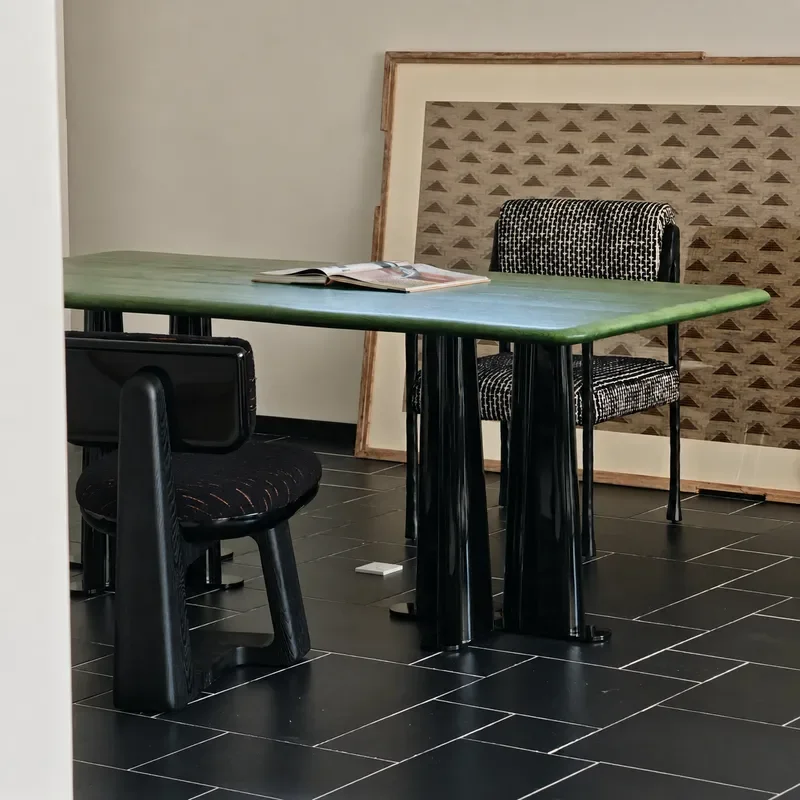 Nordic Chinese Antique Retro Long Dining Table Wabi Sabi Style Rectangular Wooden Table for Living Room Home Furniture