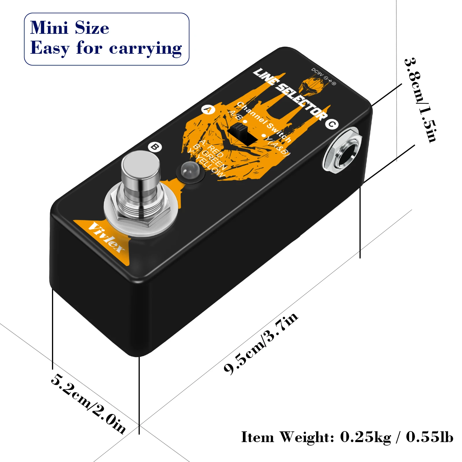 Guitar Pedals ABY Box Line Selector AB / Y Channel Switch AMP Micro AB Box Guitar Effect Pedal Transmission Bypass Compact