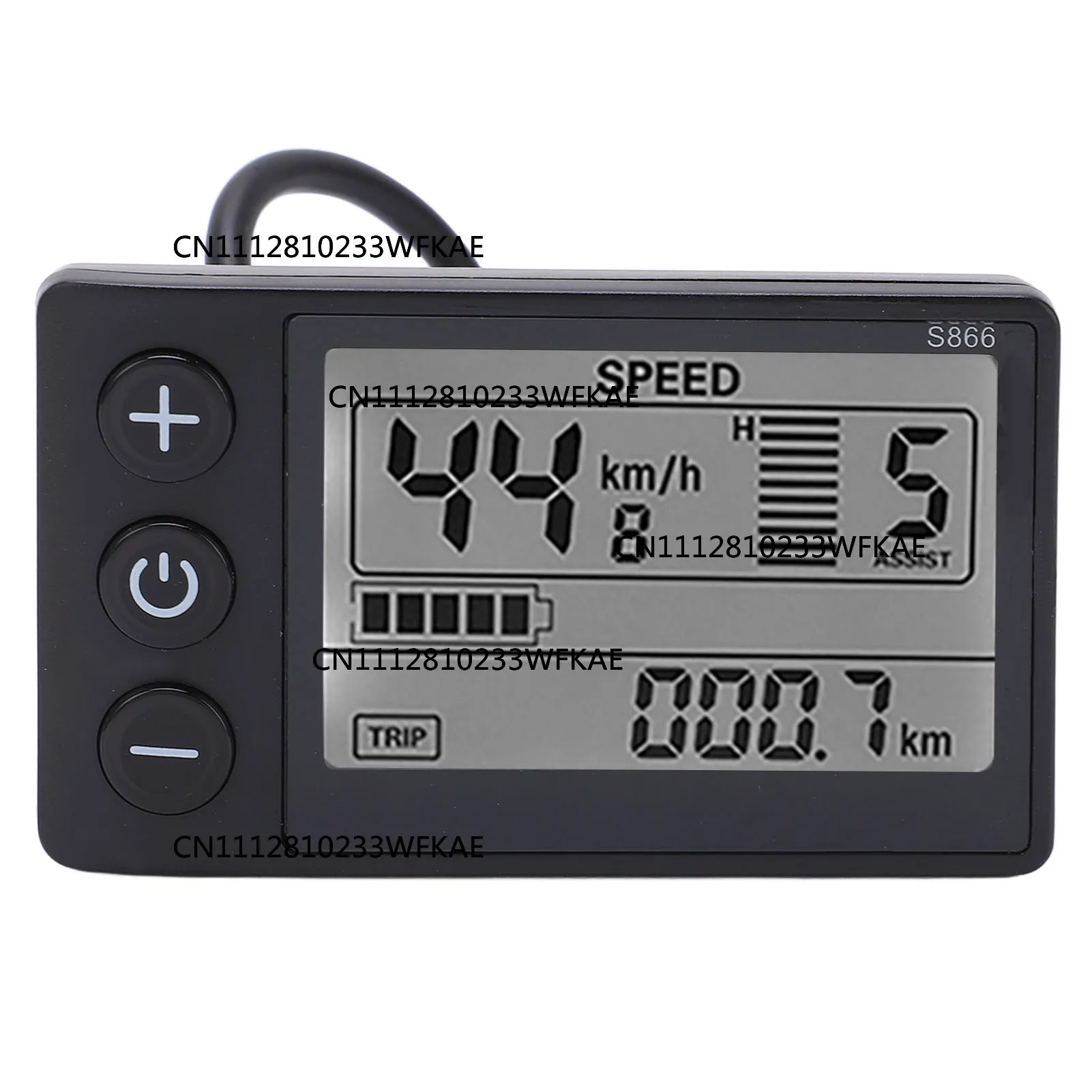 2Pcs For S866 Electric Bike LCD Display Electric S866 LCD Display Meter 24V 36V 48V Control Panel with Waterproof Plug