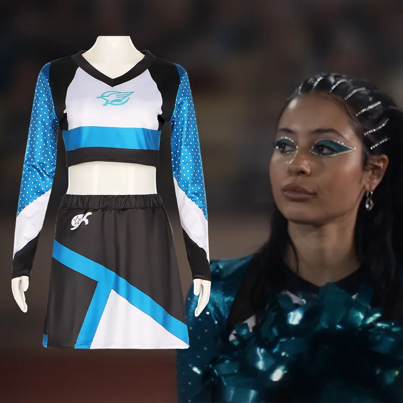 Disfraz de actuación de porristas del mismo estilo de Euphoria Maddy, Falda corta, conjunto de disfraz de Cosplay para niñas, falda de baile