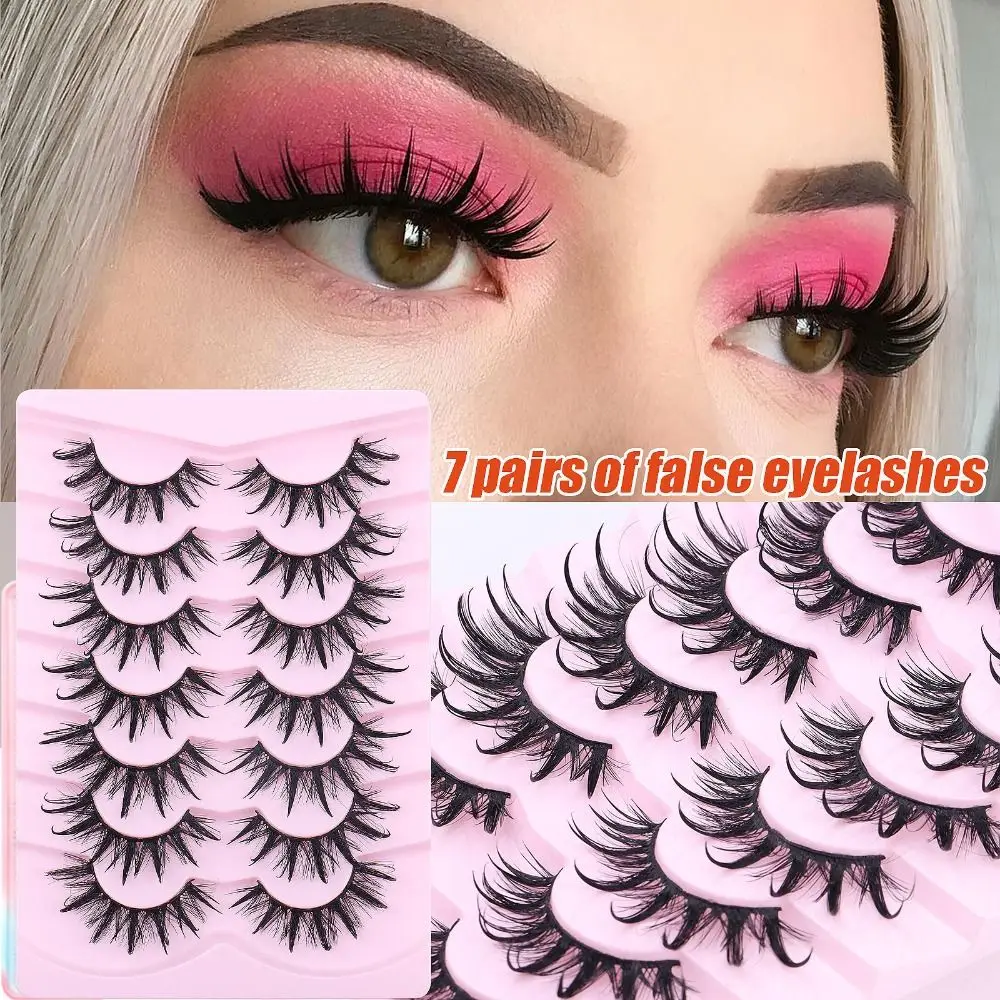 Women's Beauty Faux Mink 3D Manga Lashes Soft Wispy Natural Eyelashes Handmade Cross Fake Eyelashes Eyelash Extension
