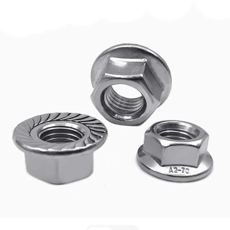 High Quality Left Hand Thread Reverse Stainless Steel Hexagon Hex Head Serrated Flange Nut DIN6923 M4 M5 M6 M8 M10 M12 M16