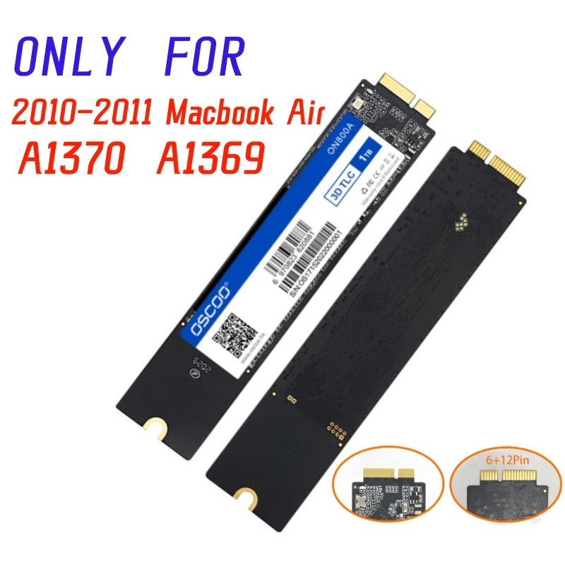 OSCOO SATA 3 Ssd لماك بوك اير A1370 A1369 EMC2393 2471 2392 2469 محرك الحالة الصلبة 1 تيرا بايت 512GB 256GB ترقية سعة SSD