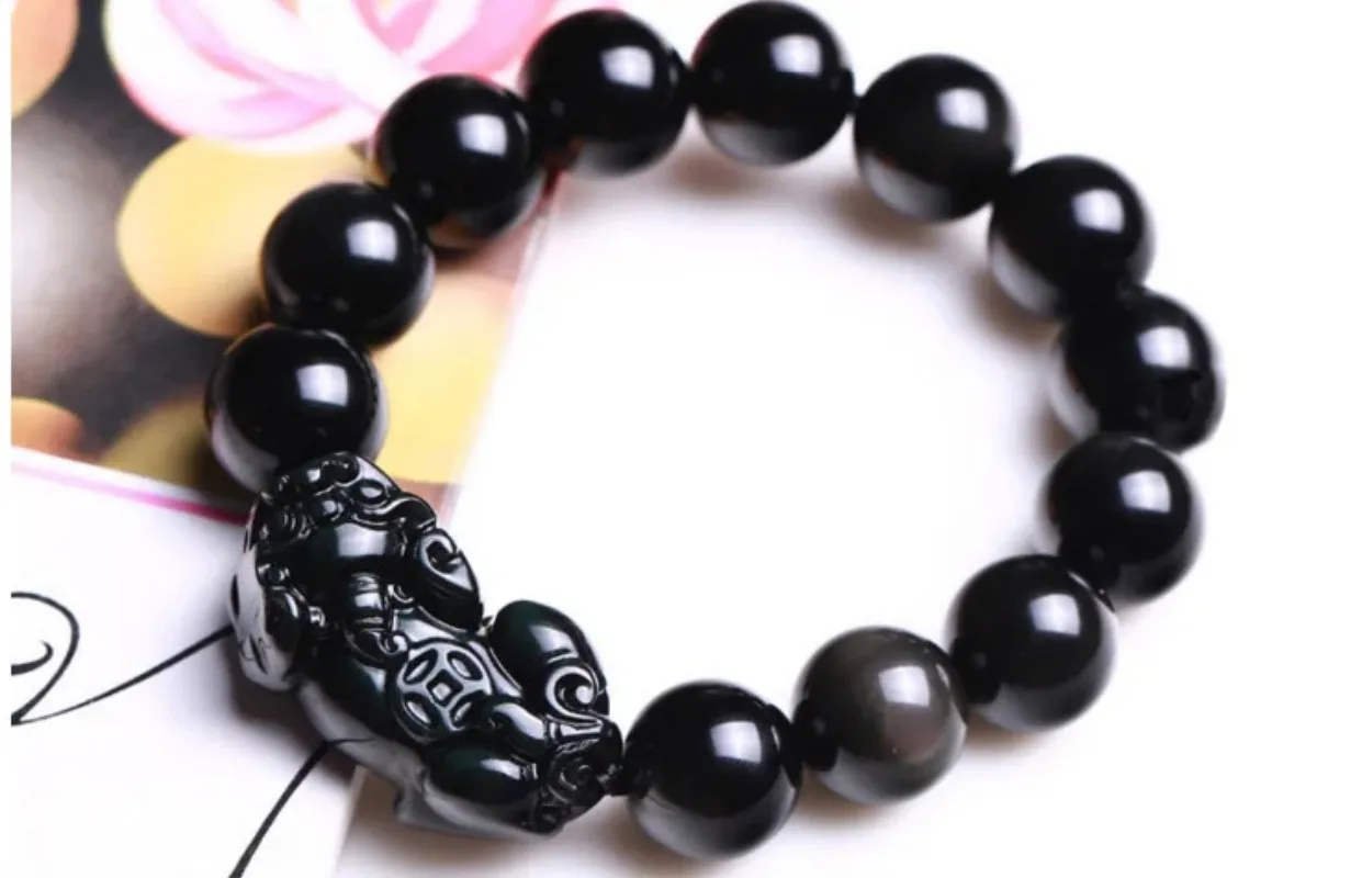 Natural Obsidian Bracelet Black Jades Stone Lucky Pixiu Bracelets Women Men Genuine Certified Jade Bangles Jewelry Accessories - Image 3