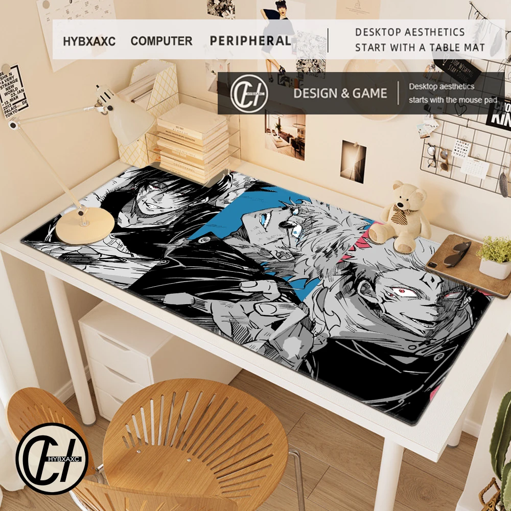Anime Jujutsu Kaisen Mauspad xxl Gaming-Zubehör Büro Gamer Tastatur Schreibtisch matte rutsch feste Laptop Satoru Gojo Mouse pad