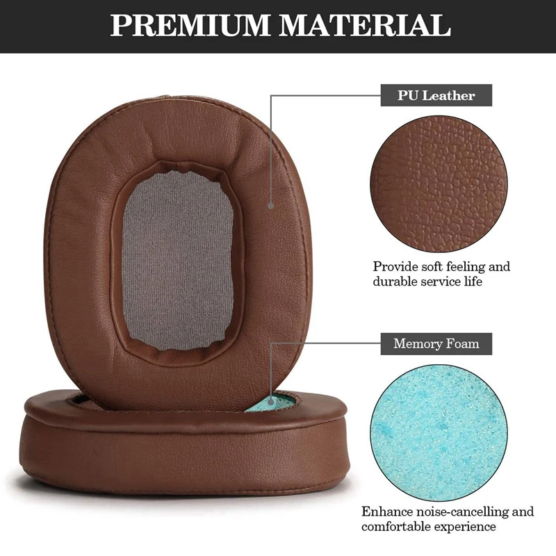 Горячие TTKK 10X амбушюры из пены с эффектом памяти, сменные амбушюры для ATH M50X, подходят для Audio Technica M40X M30X M20, коричневый