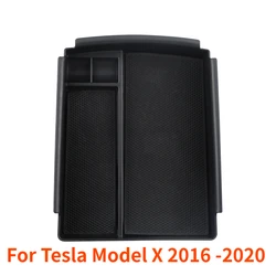 Car Console Armrest Storage Box Phone Wireless Charger for Tesla Model X 2016 -2020 for Tesla Model S 2016 -2020 Black