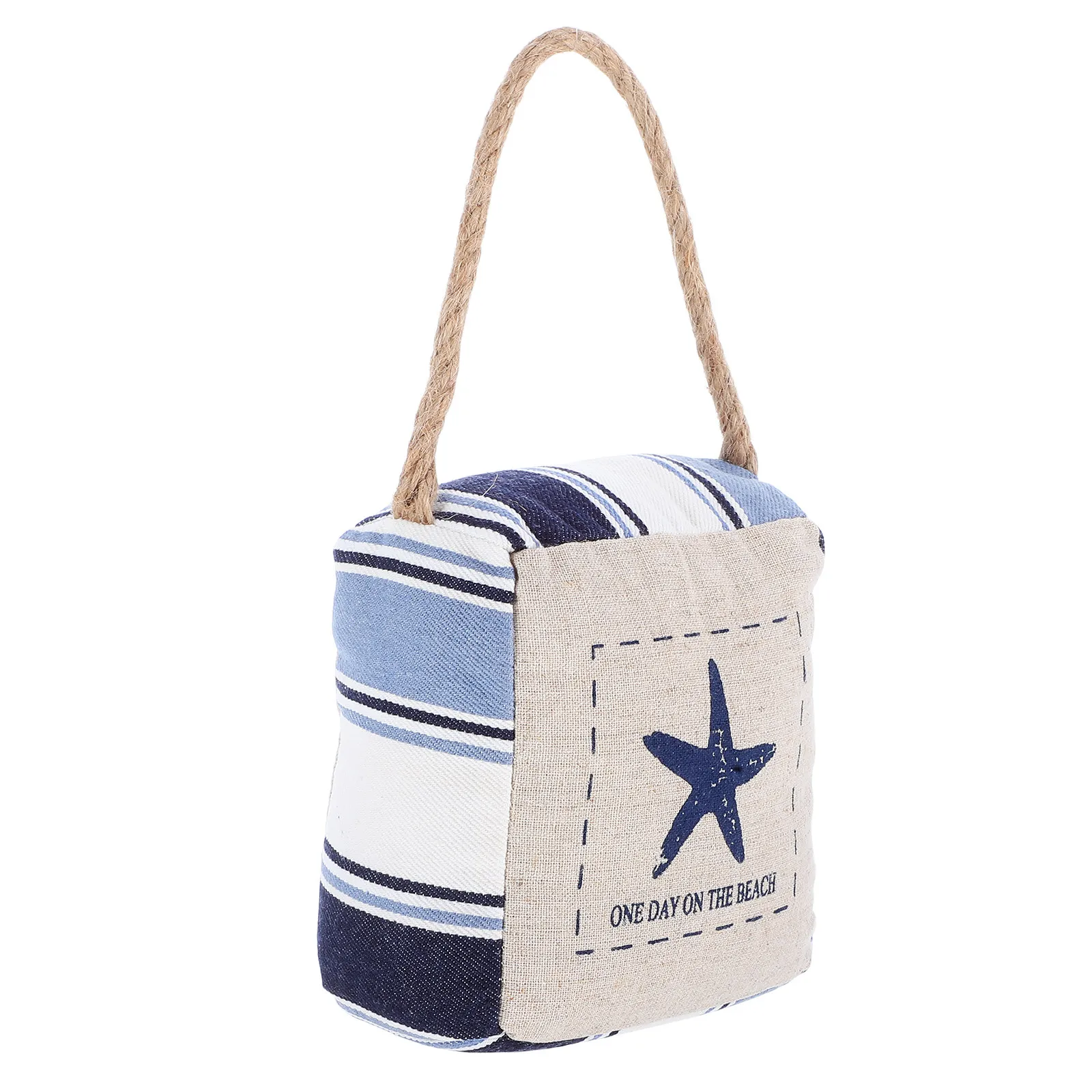 Decorative Mediterranean Door Stopper Fabric Exterior Sand Filled for Indoor Floors Bedroom Bathroom Room Nautical Theme