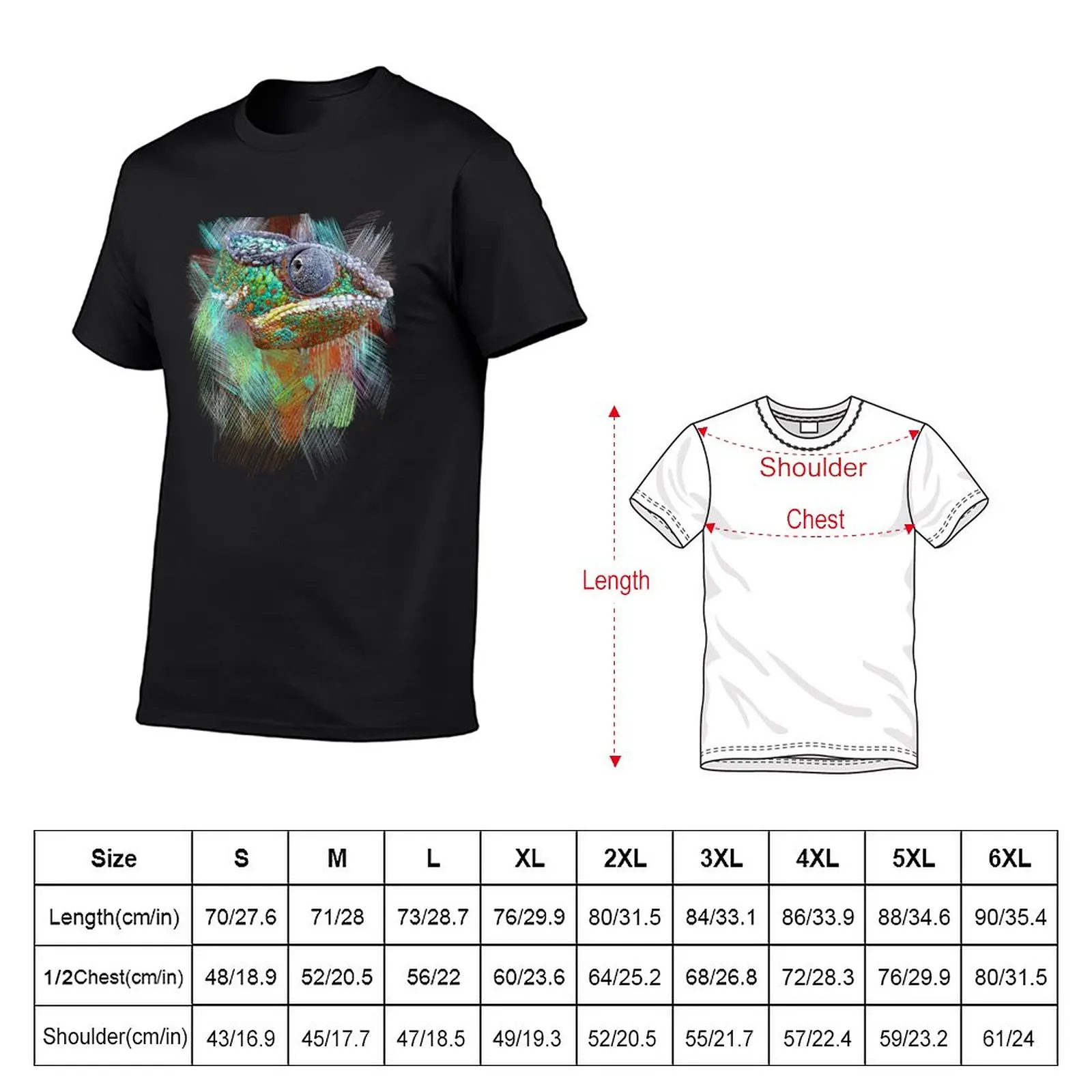 New chameleon T-Shirt vintage clothes Aesthetic clothing T-shirt short heavyweight t shirts for men