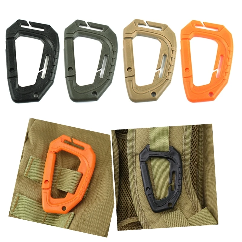 2Pcs D Shaped Carabiner Plastic Snaps Clip Carabiner Mountaineering Buckle