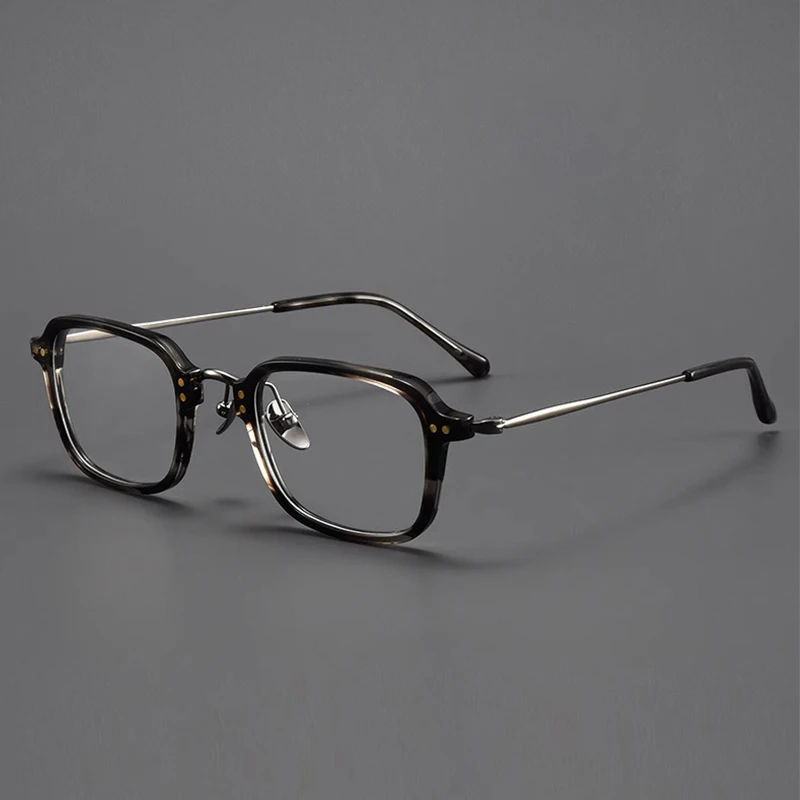 

Japanese Brand Reproduction Ultra-light Retro Square Frame Titanium Nose Pad Temple Rivet Design Glasses
