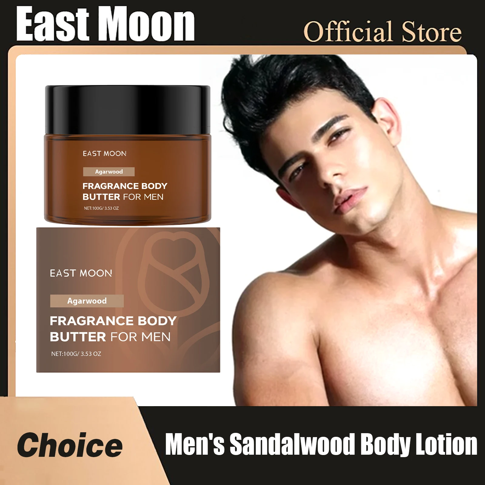 

East Moon Man Sandalwood Body Care Lotion Improve Sagging Moisturizing Dry Remove Dull Skin Tone Light Weight Hand Nourish Cream