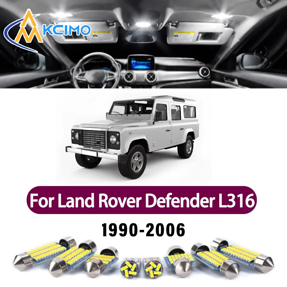 LED Interior Light Kit For Land Rover Defender L316 90 110 130 1990-2006 Dome Map Lamp White Blue Car Accessories Super Bright