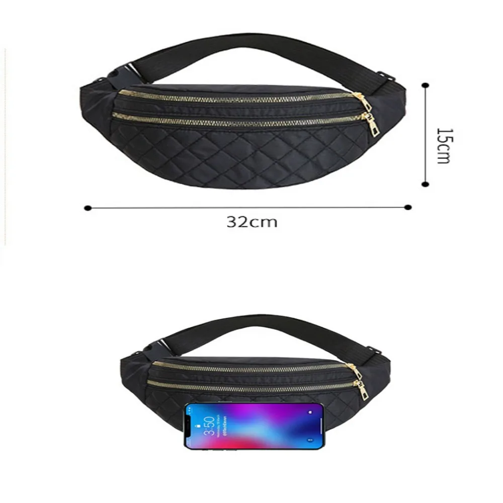 Waist Bag Women Men Waterproof Pocket Fashion Casual Chest Handbag Unisex Sports Travel Purse Plaid Waist Pack Belly Bags Case