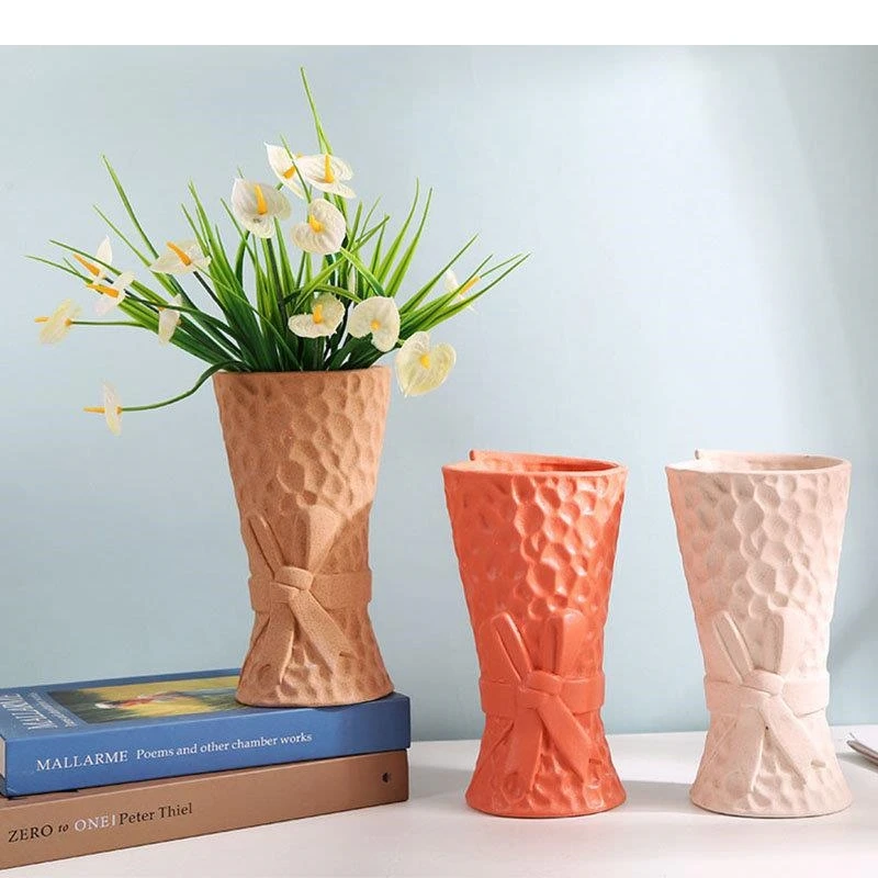 Bridal Bouquet Ceramic Vase Artwork Flower Arrangement Desk Decoration Ornaments Porcelain Floral Vases Room Aesthetic Decor