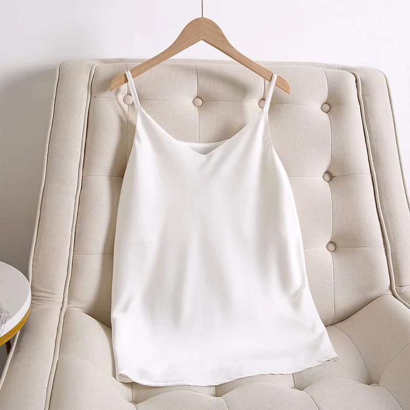 Plus size, chubby MM fashion base shirt, chubby sister looks slimmer, summer V-neck strap vest 2731