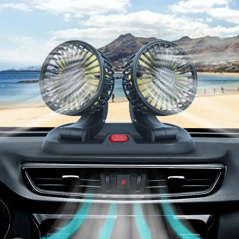 

Fan with Flexible Bases Usb Powered Fan Adjustable 3 Speeds for Car Dropship