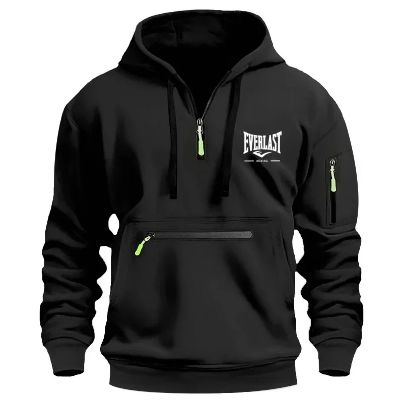 

Men's Loose Pullover, Sweatshirt, Autumn and Winter Hoodie, Zipper Ribbon and Pocket Long-sleeved Casual Men's Streetwear 2025