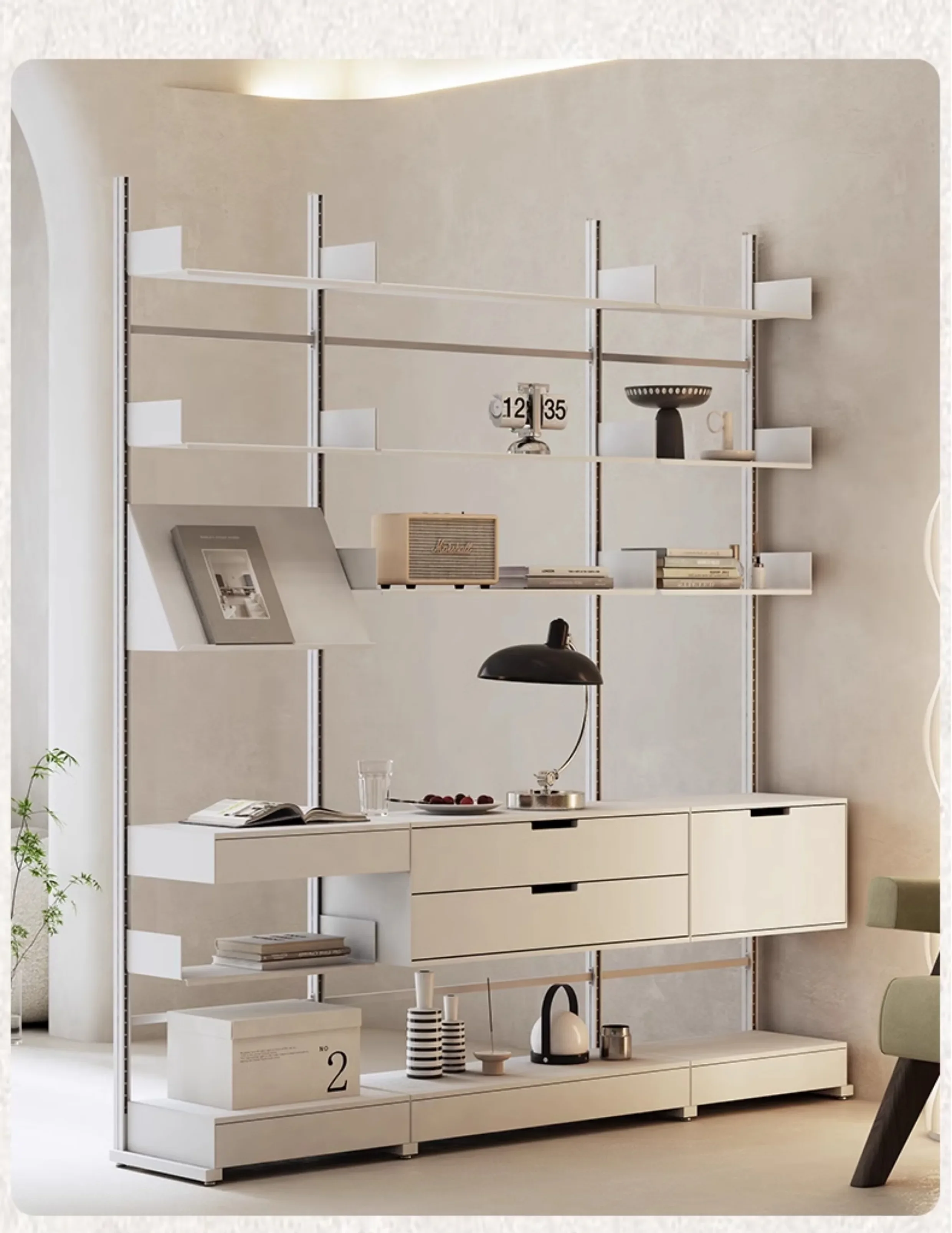 

Hall storage Floor-to-ceiling display Storage Free combination Living room partition Bookshelf