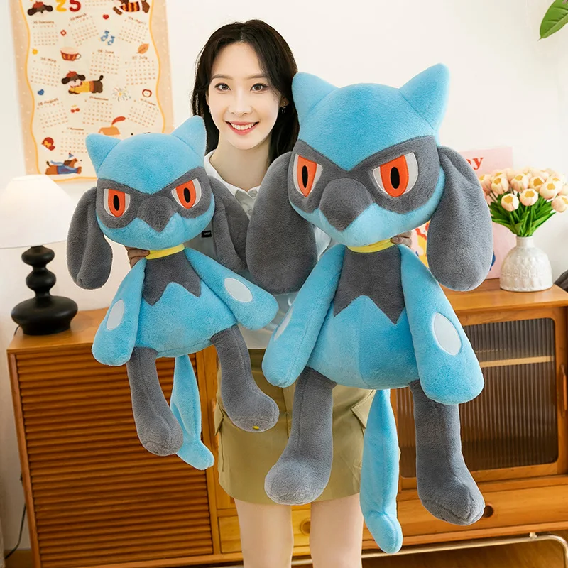 Peluche Morpeko Riolu 40/60cm, grande taille, jouet en peluche Pokemon, dessin animé, poupée câlin, oreiller, cadeaux de noël pour filles