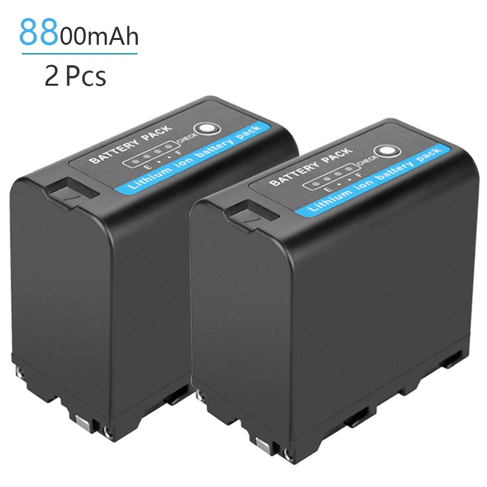 Probty 8800mAh NP-F970 vervangende batterij of 4-kanaals PD60W snellader voor NP-F550/750/770/970 fieldmonitor, videolamp
