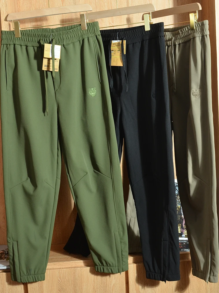 

Мужские повседневные брюки для активного отдыха, осенне-зимние, новые, теплые, на флисовой подкладке, с вышивкой, ветрозащитные, длинные, удобные, для досуга