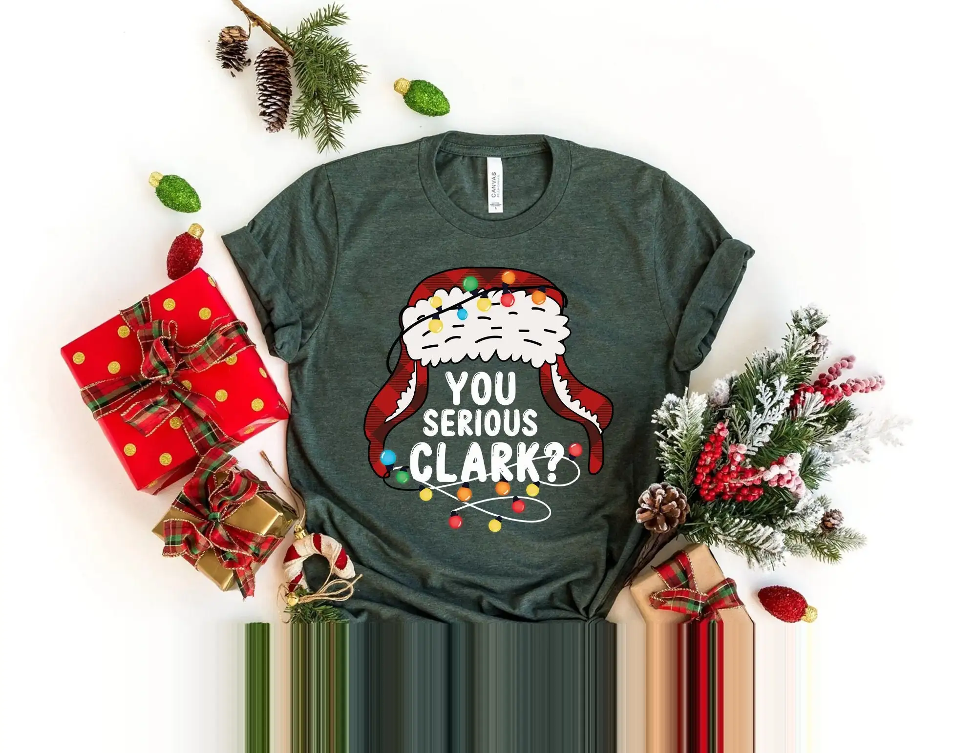 

Футболка You Serious Clark Christmas Family Holiday Xmas Santa